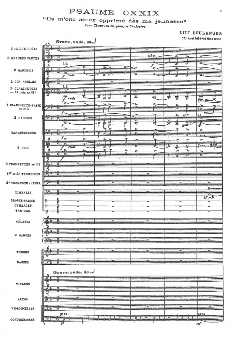Boulanger, Lili | Musical score