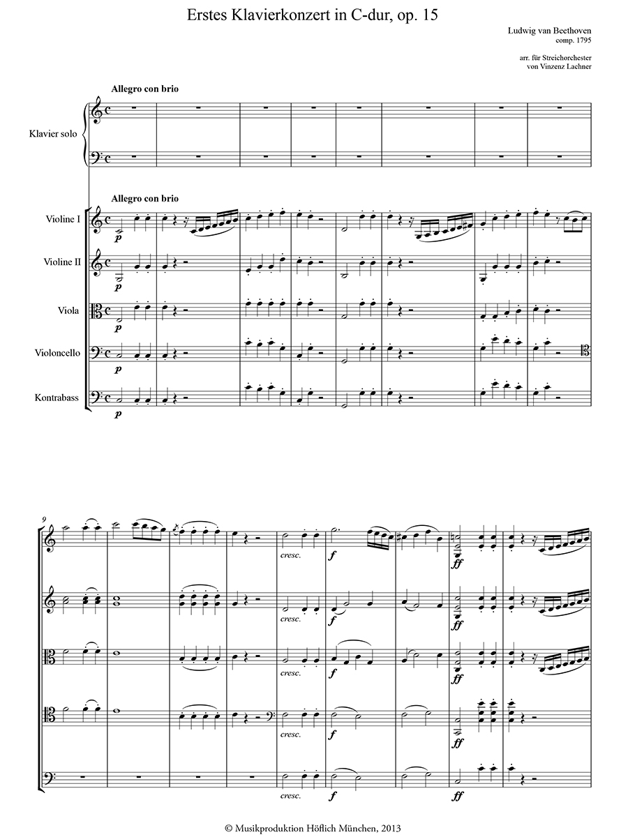 Piano　Vinzenz　No.　Beethoven,　arr.　van　Concerto　(2)　Ludwig　Lachner,