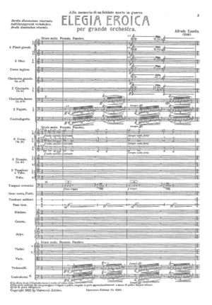 Casella, Elegia eroica Op. 29 for large orchestra