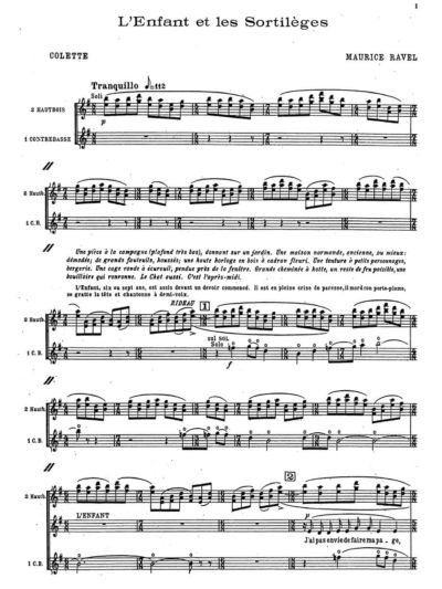 Maurice Ravel- L enfant full opera score