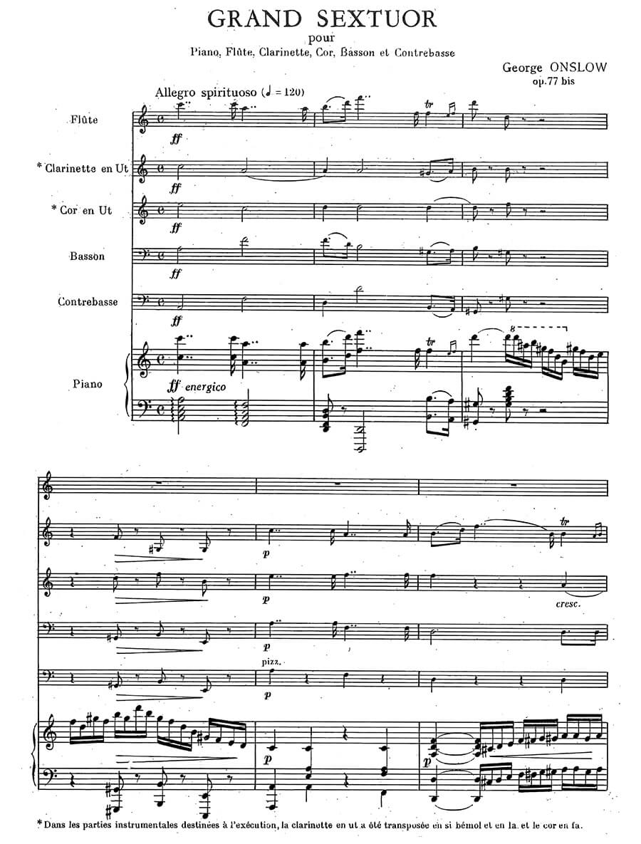 Anslow - Grand Sextuor Op. 77bis (set score and parts)