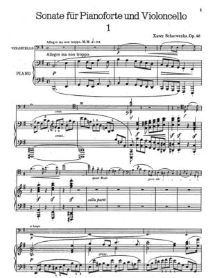 scharwenka franz xaver cello sonate