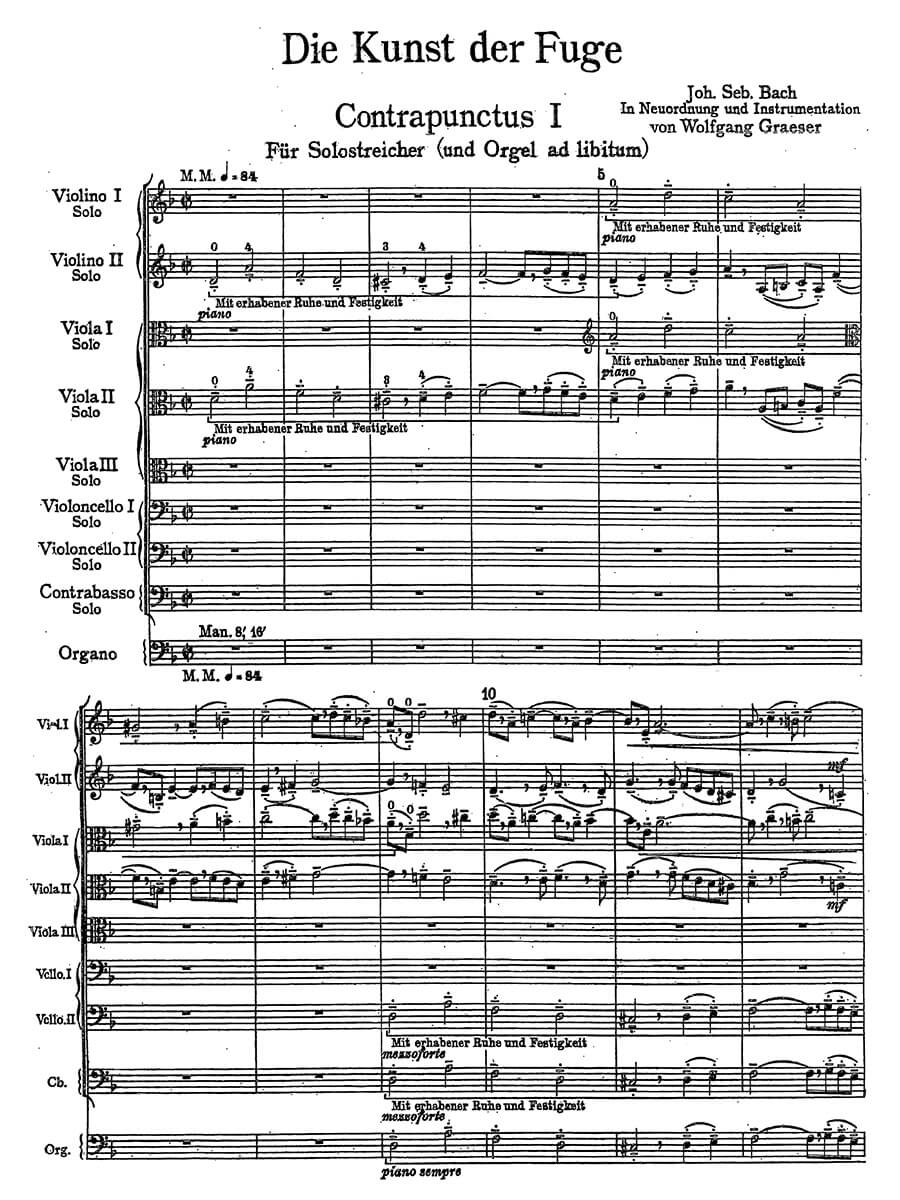 Bach,　Art　of　Wolfgang　Fugue　Johann　orch.　Sebastian　Graeser,　The　the