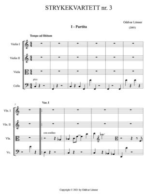 Lönner - String Quartet no. 3