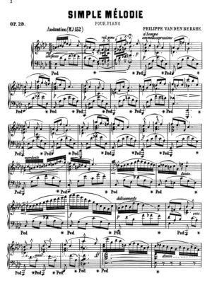Vanden Berghe - Simple mélodie pour piano op. 29.
