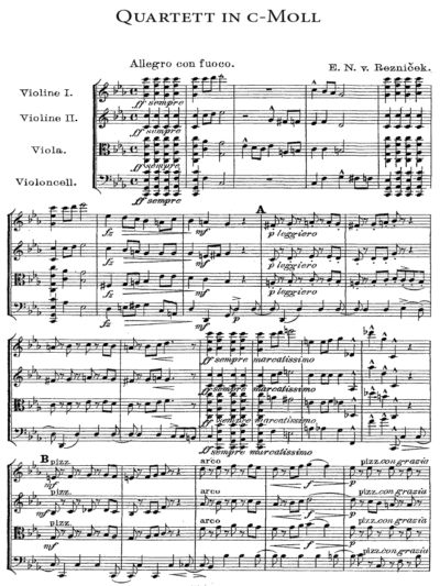 Reznicek - Quartet c minor