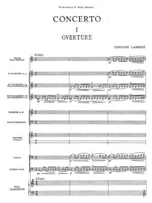Lambert - Concerto for Solo Pianoforte and Nine Players