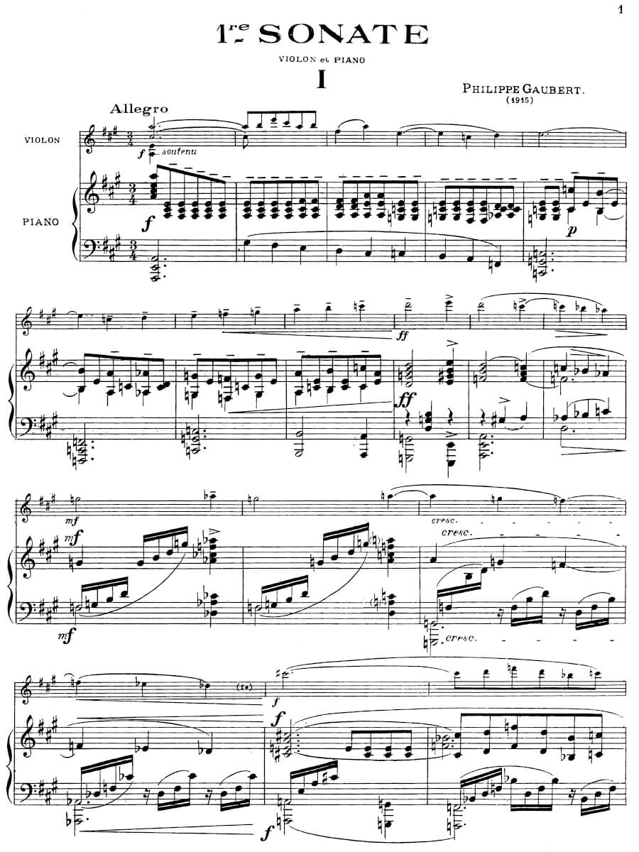 Gaubert-Sonate for violin and piano
