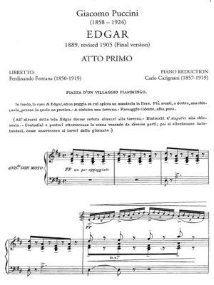 Puccini - Edgar opera vocal score