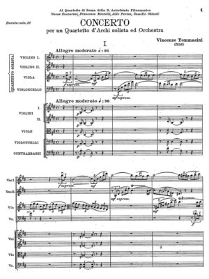 Tommasini-concerto per quartetto d'archi solista ed orchestra