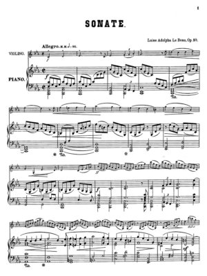 Le Beau -Sonata Op. 10 for piano and violin