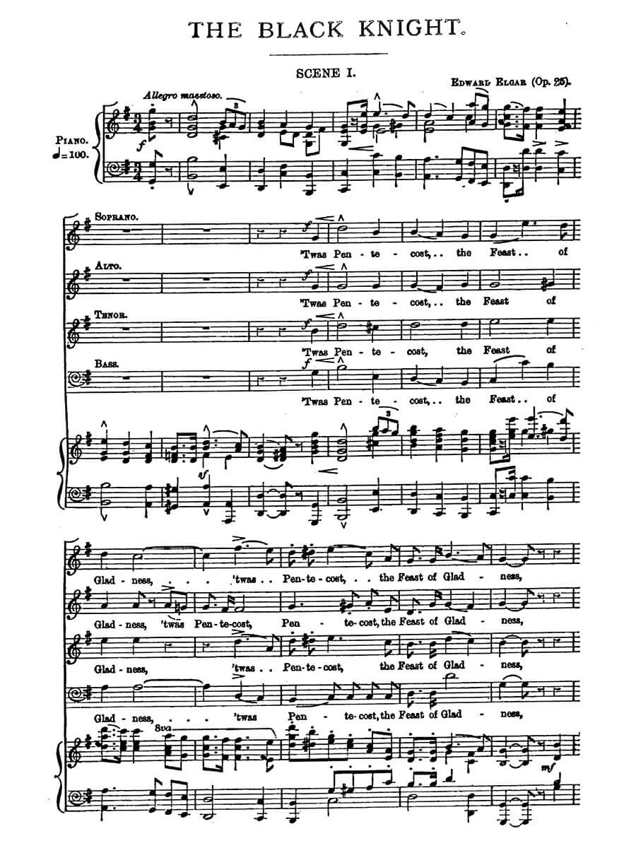 Elgar Edward The Black Night Op 25 Cantata For Chorus And 