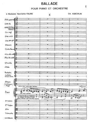 Koechlin -Ballade pour Piano et Orchestre