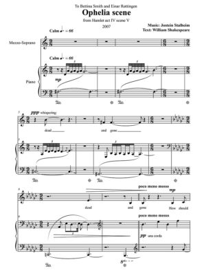 Stalheim - Ophelia Scene for mezzo soprano and piano
