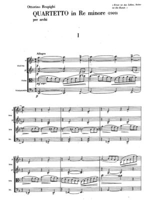 Respighi - Quartetto in Re minore, 1909, score and parts