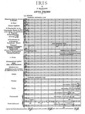 Mascagni - Iris, complete opera score