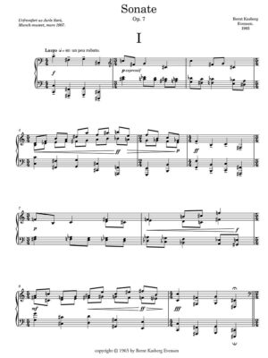 Kasberg Evensen - Sonata op. 7 for piano