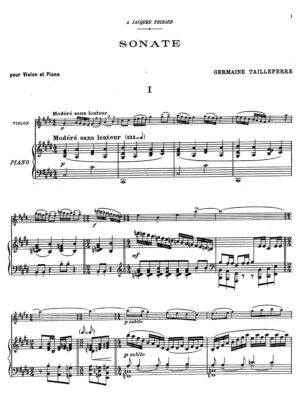 Tailleferre - Sonate pour piano and violon
