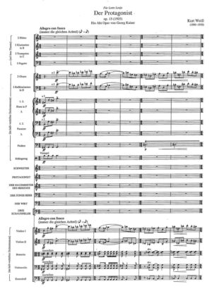 Kurt Weill - Der Protagonist Op. 15 (1925), complete opera score