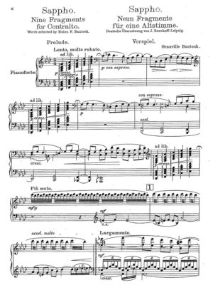 Bantock - Sappho, Nine Fragments for Contralto (