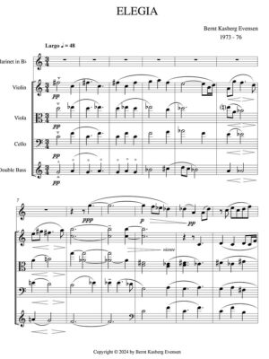 Kasberg Evensen - Elegia for clarinet and string orchestra