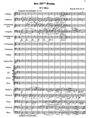 Goetz-The 137th Psalm op.14 for choir, soprano solo and orchestra.