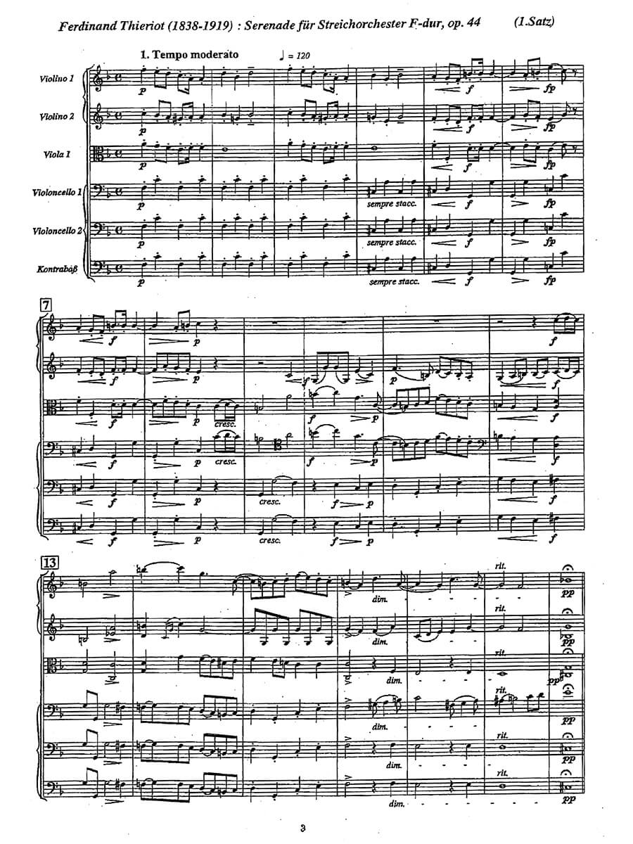 Thieriot Ferdinand Serenade For String Orchestra Op 44