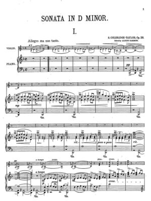 Coleridge-Taylor - Sonata in D Minor for Violin and Piano Op. 28