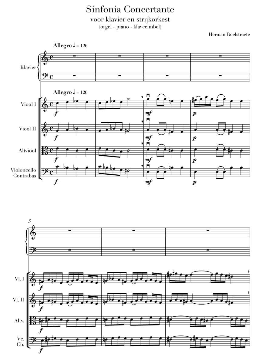 Roelstraete Herman Sinfonia Concertante For Keyboard Orch 