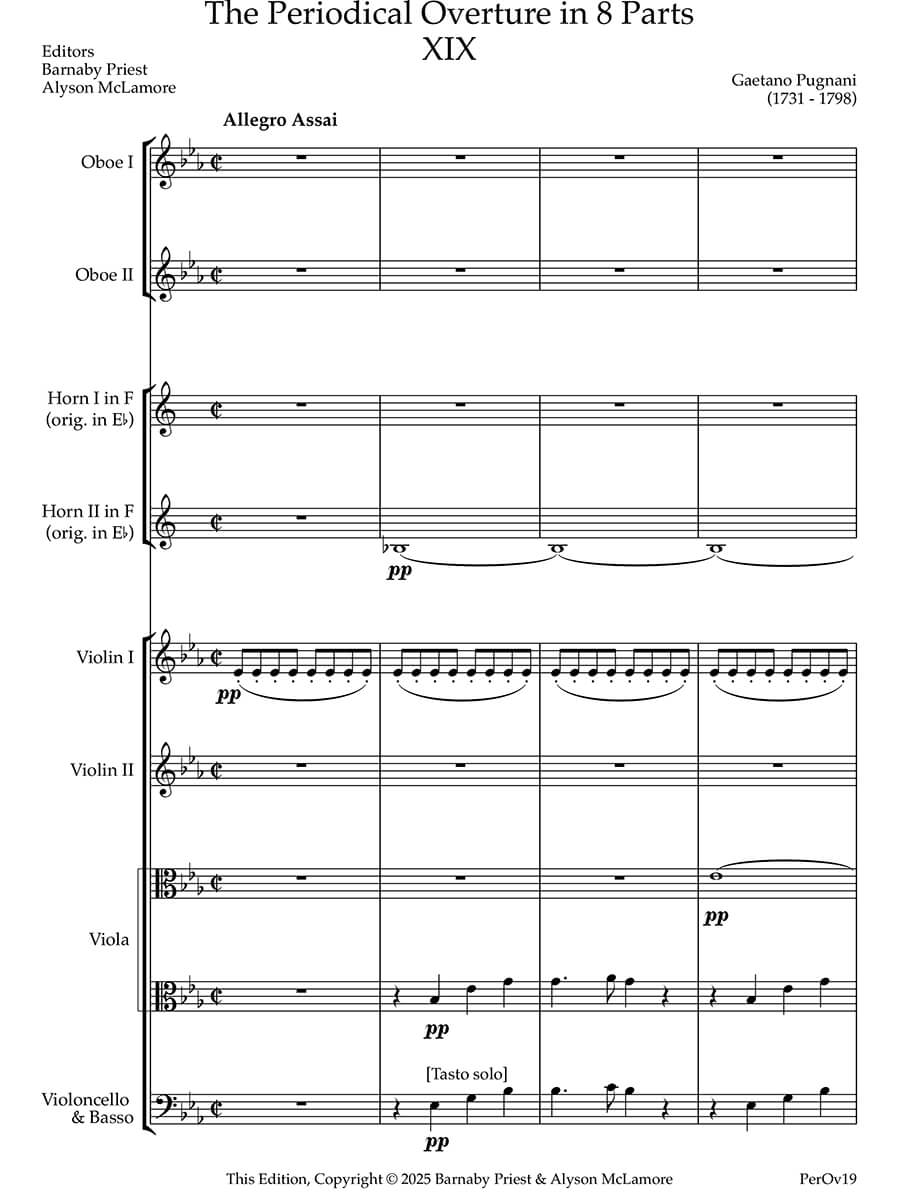 Pugnani, Gaetano - The Periodical Overture in 8 parts No. 19 (