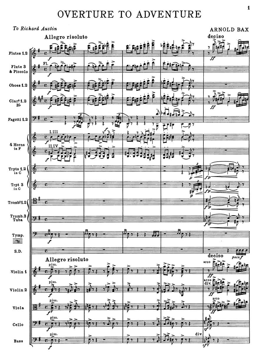 Bax - Overture to Adventure for orchestra