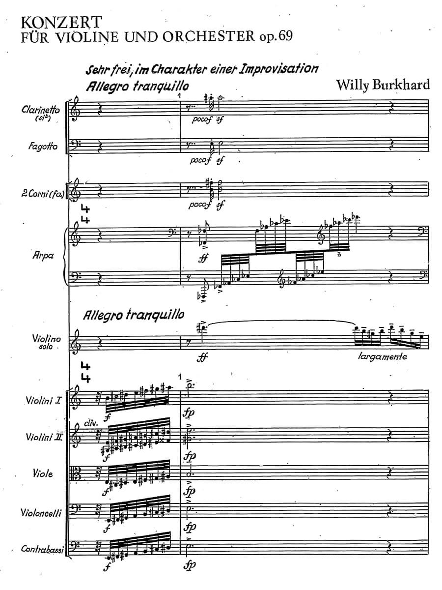 Burkhard - Konzert für Violine und Orchester op.69