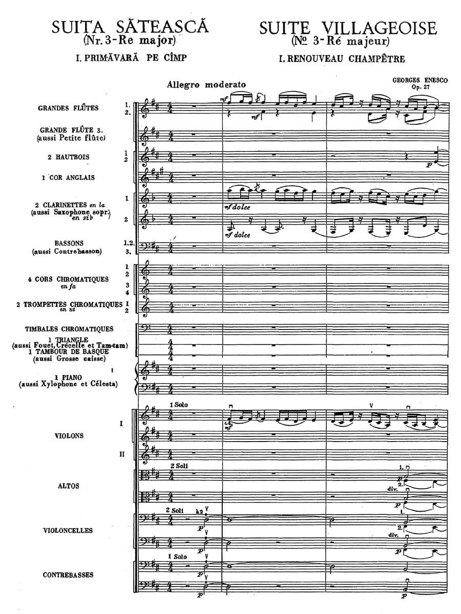 Enescu - Troisième suite pour orchestre 'Suite villageoise' (Sătească), op. 27